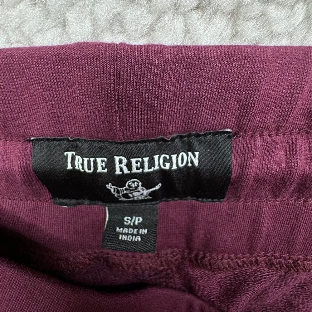 True Religion Contrast Stripe Lounge Pants Purple Maroon
